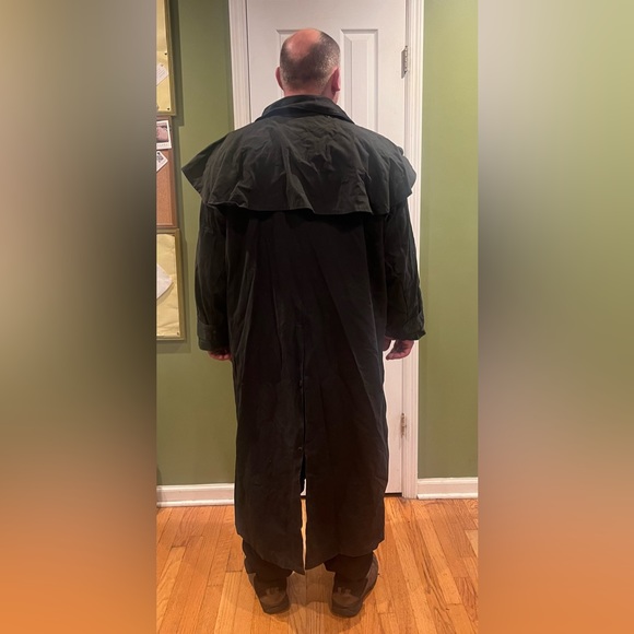 The Original Australian Drover Coat Mens XXL Black Waterproof Oilskin Duster - Picture 8 of 9